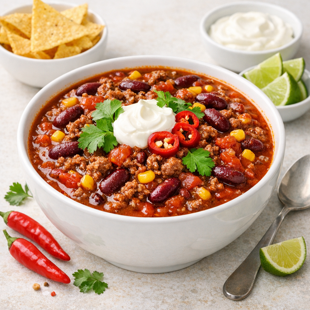 Chili con Carne mit Hackfleisch vom Schwein