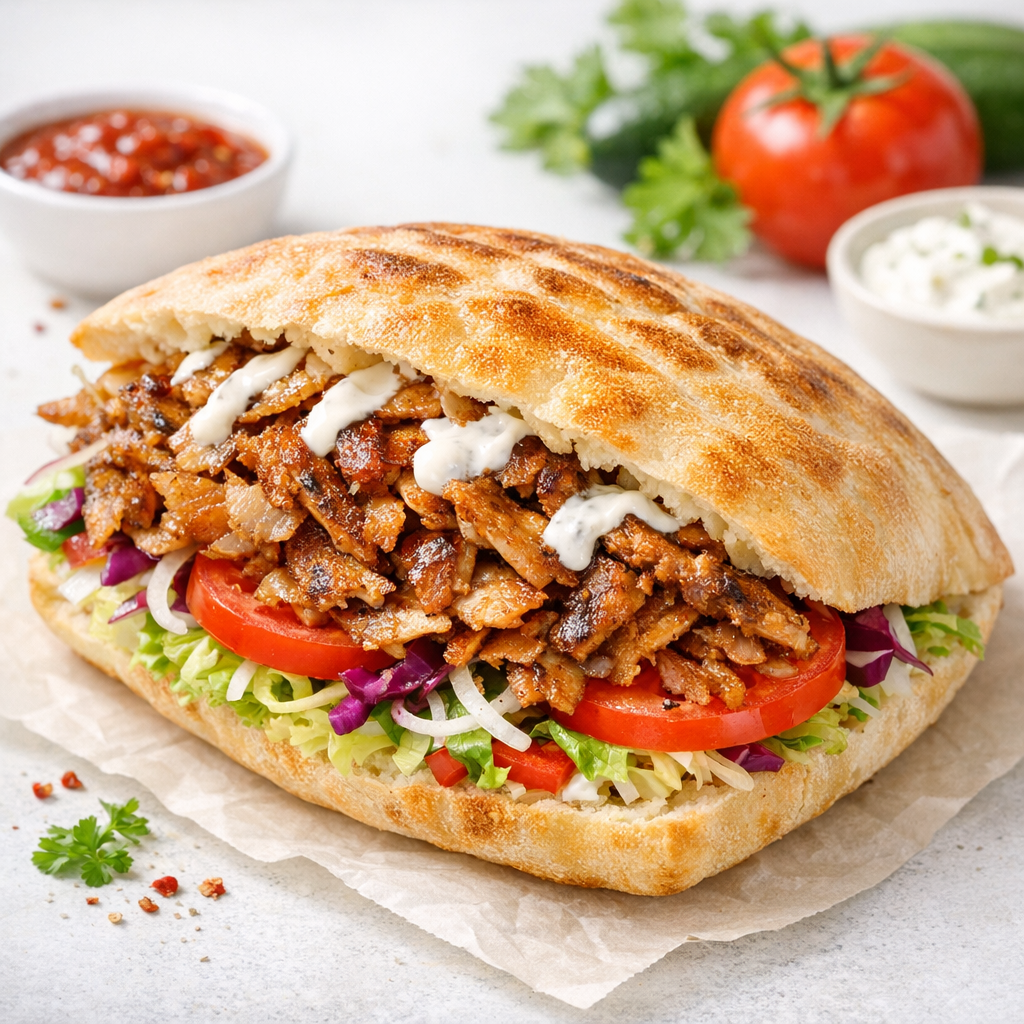 Döner Ekmekiçi - Döner mit Salat in Fladenbrot