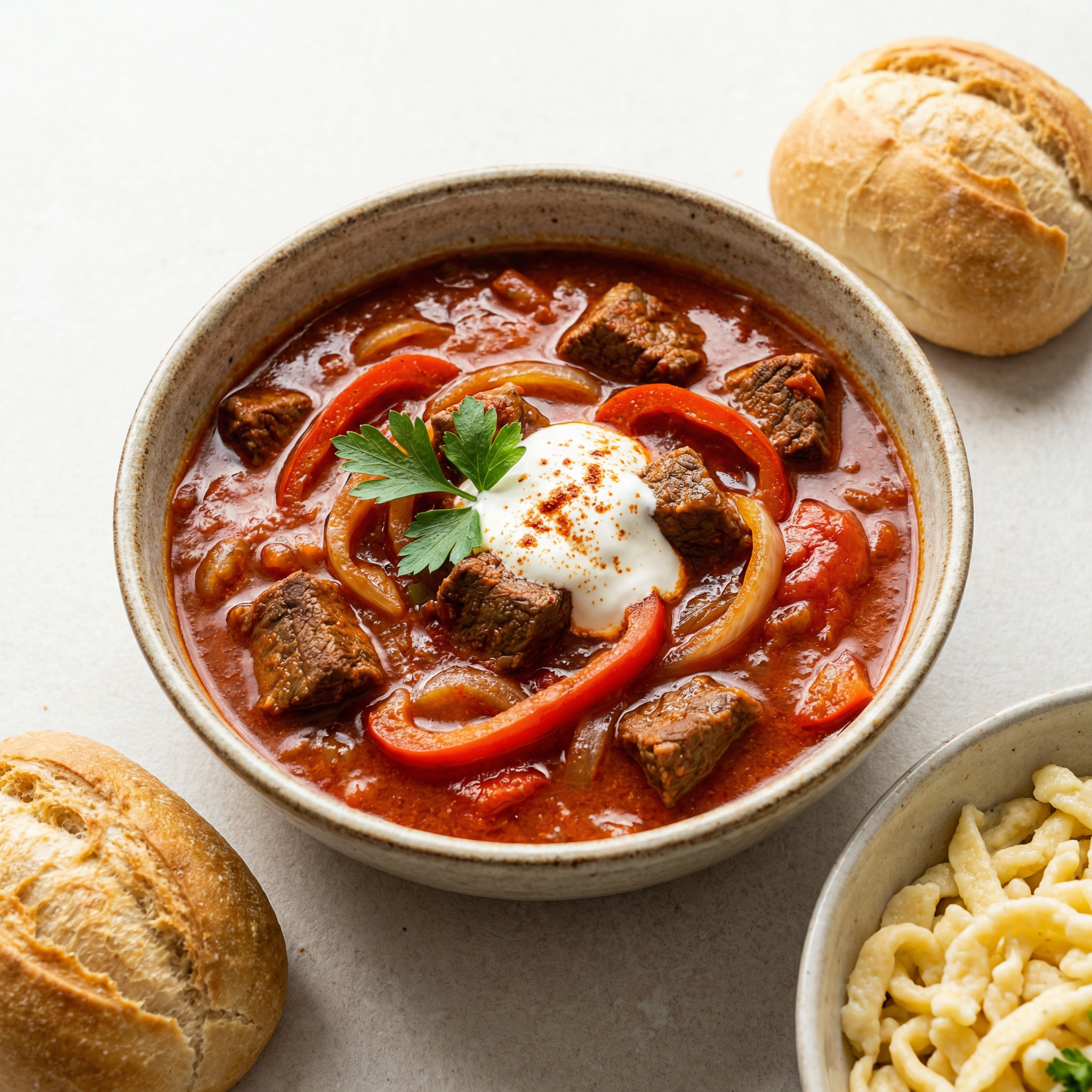 Szegediner-Gulasch mit Spätzle