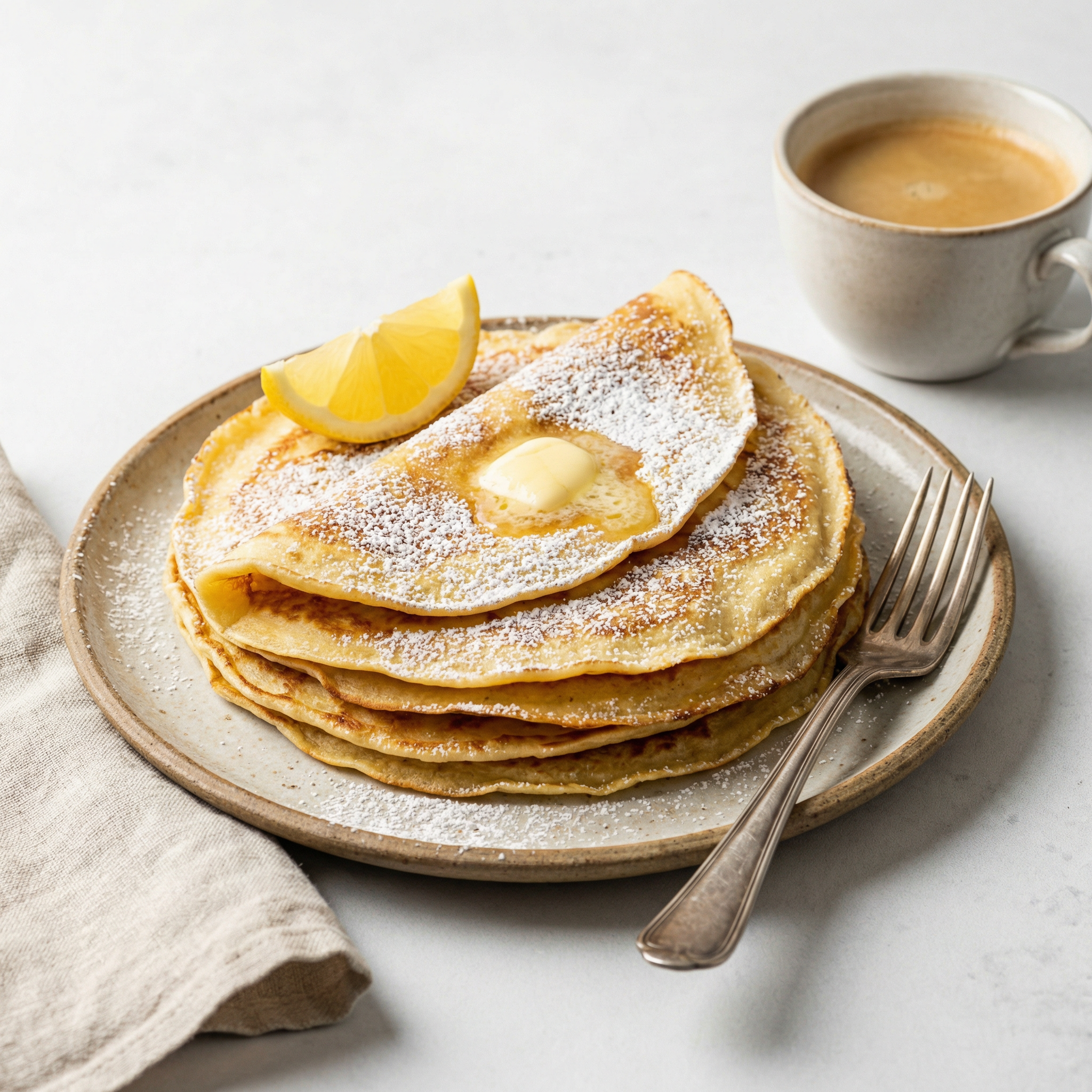 Pfannkuchen mit Eis und Sahne