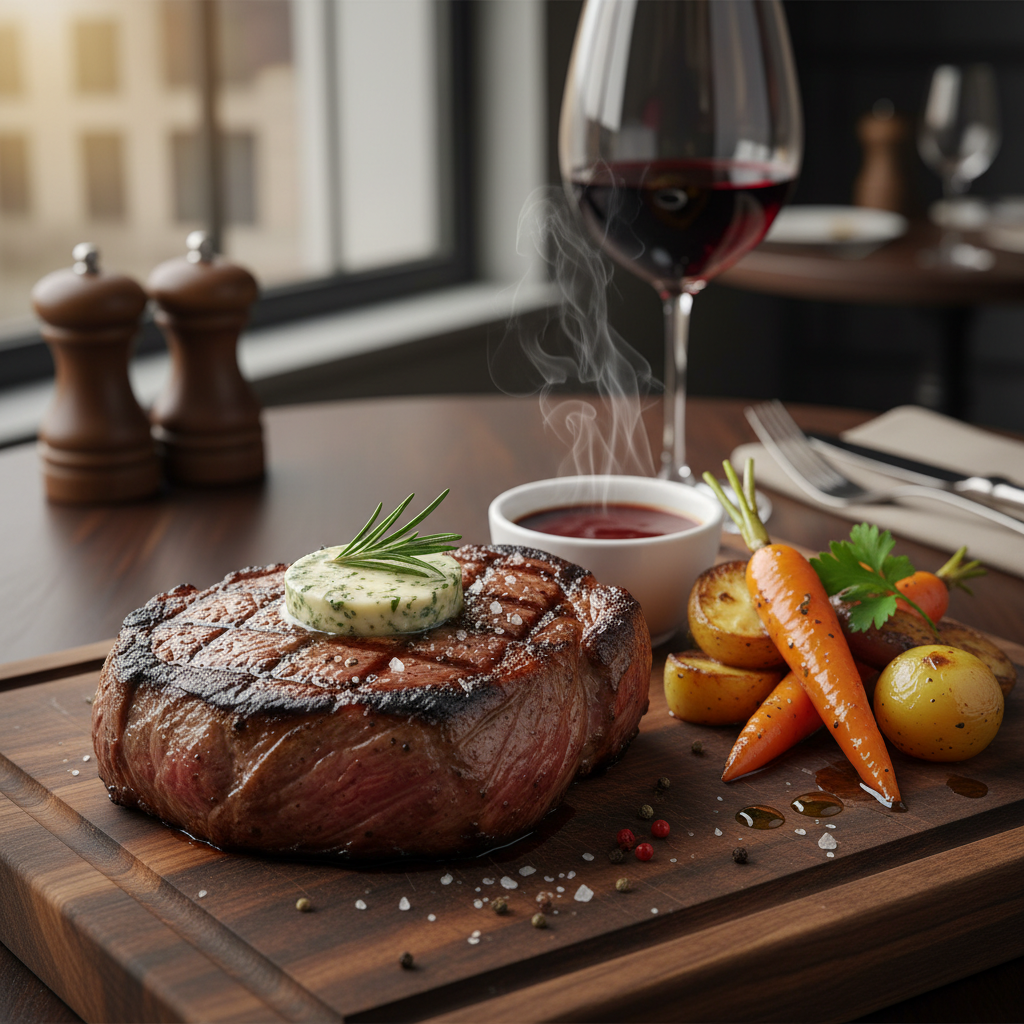 Landgasthof-Salat mit Rumpsteak Streifen