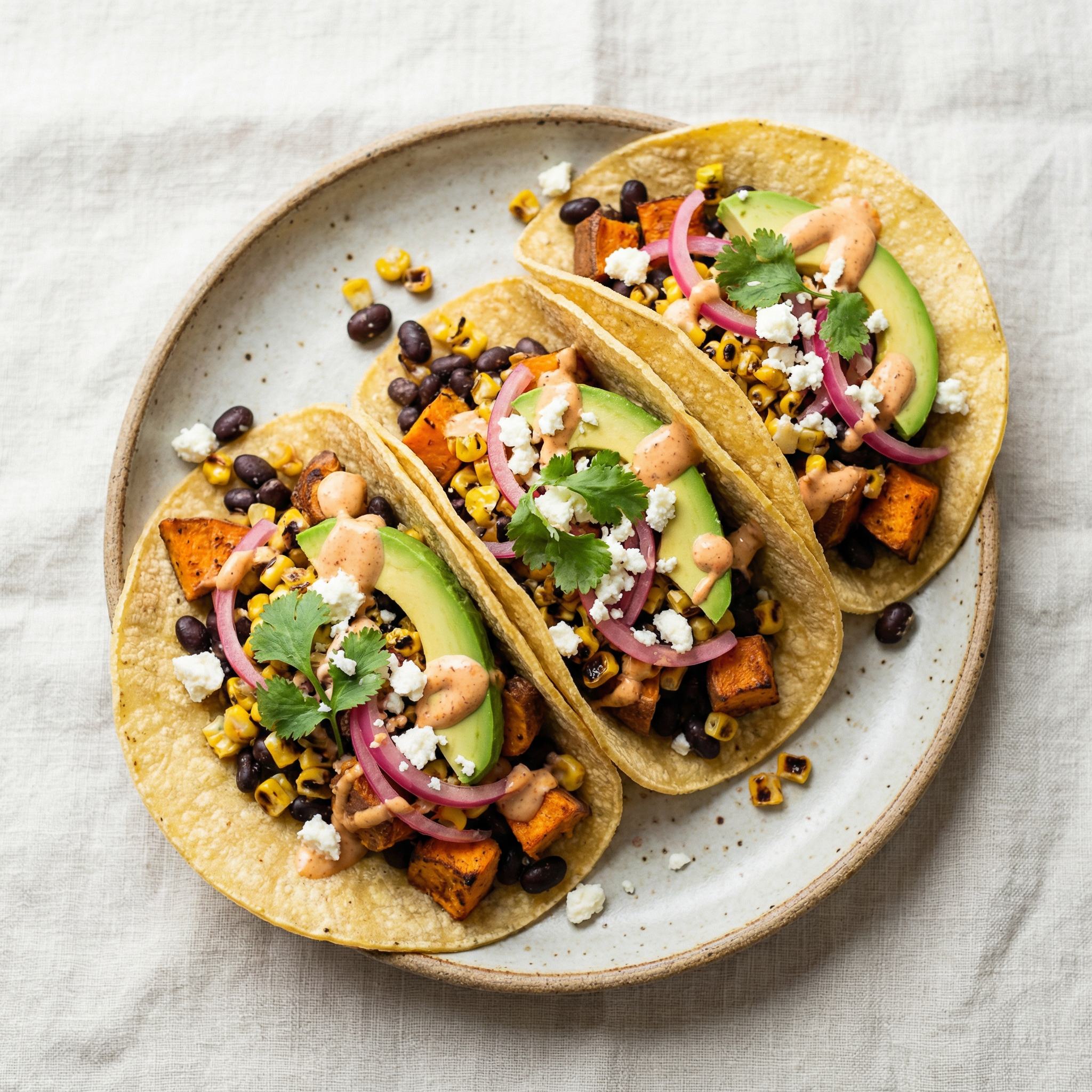 Zwei Tacos mit Guacamole, Tomate, Cole Slaw