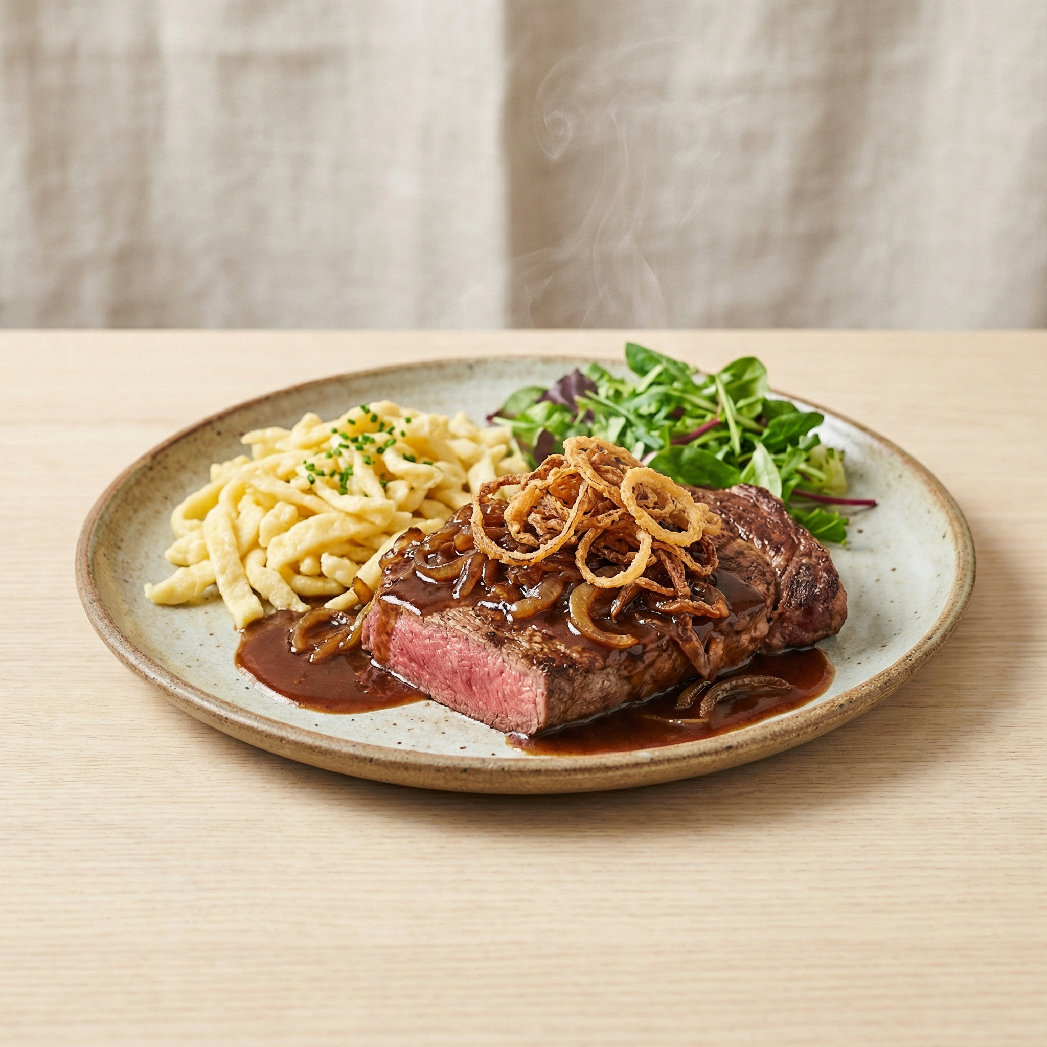 Rindfleisch mit Zwiebeln